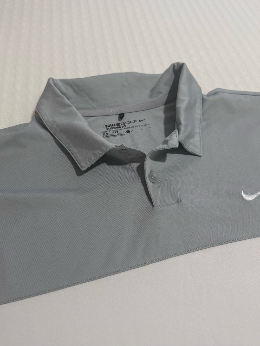 Nike Golf Dri-FIT Gray White Colorblock Polo Shirt Men’s Large
